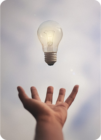 hand + bulb illustration